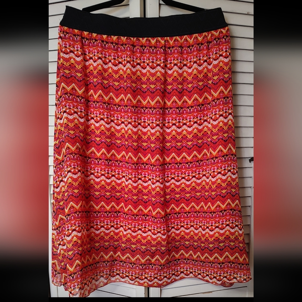 Lularoe Lola Skirt, XL, Orange, Pink, Yellow and Black